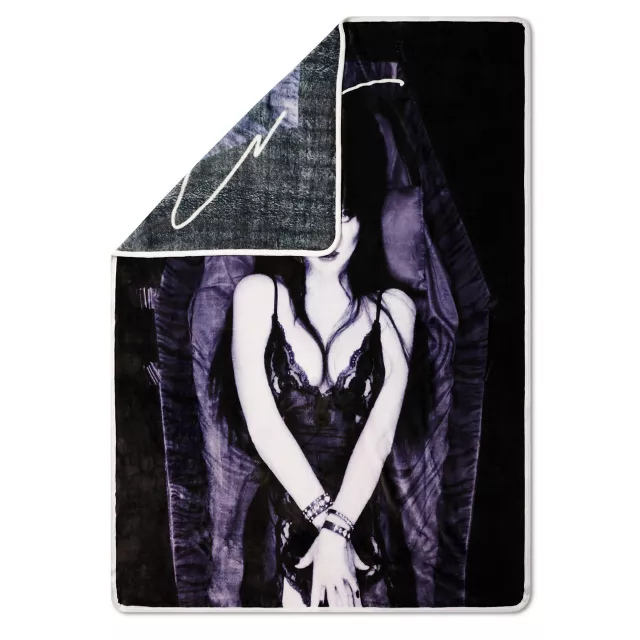 Elvira Purple Coffin Fleece Blanket at Spencer's