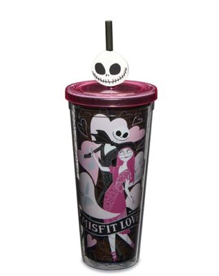 Misfit Love Cup With Straw 24 oz. - The Nightmare Before Christmas, Black - Spirit Halloween