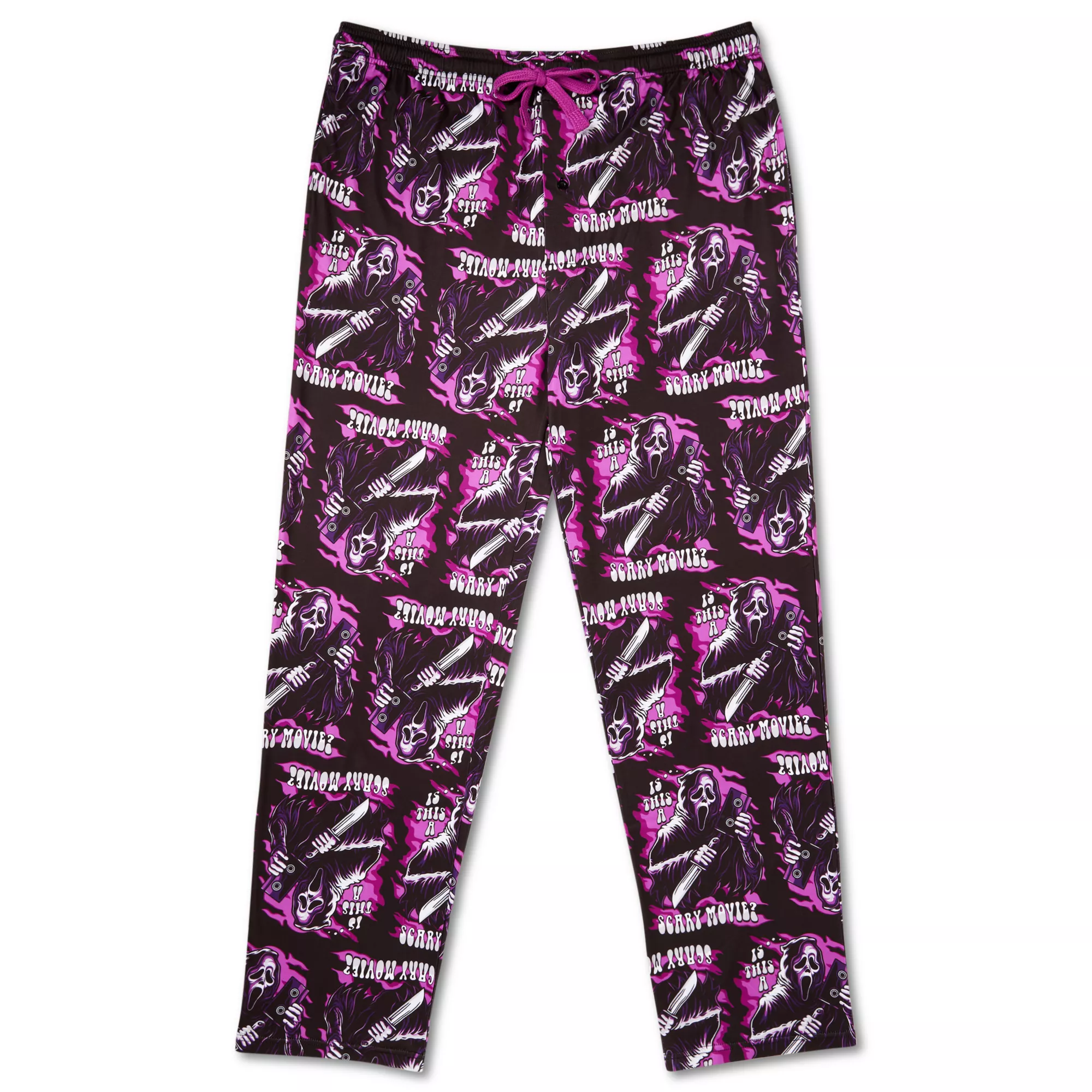 Pink Ghost Face Flaming Lounge Pants at Spencer's