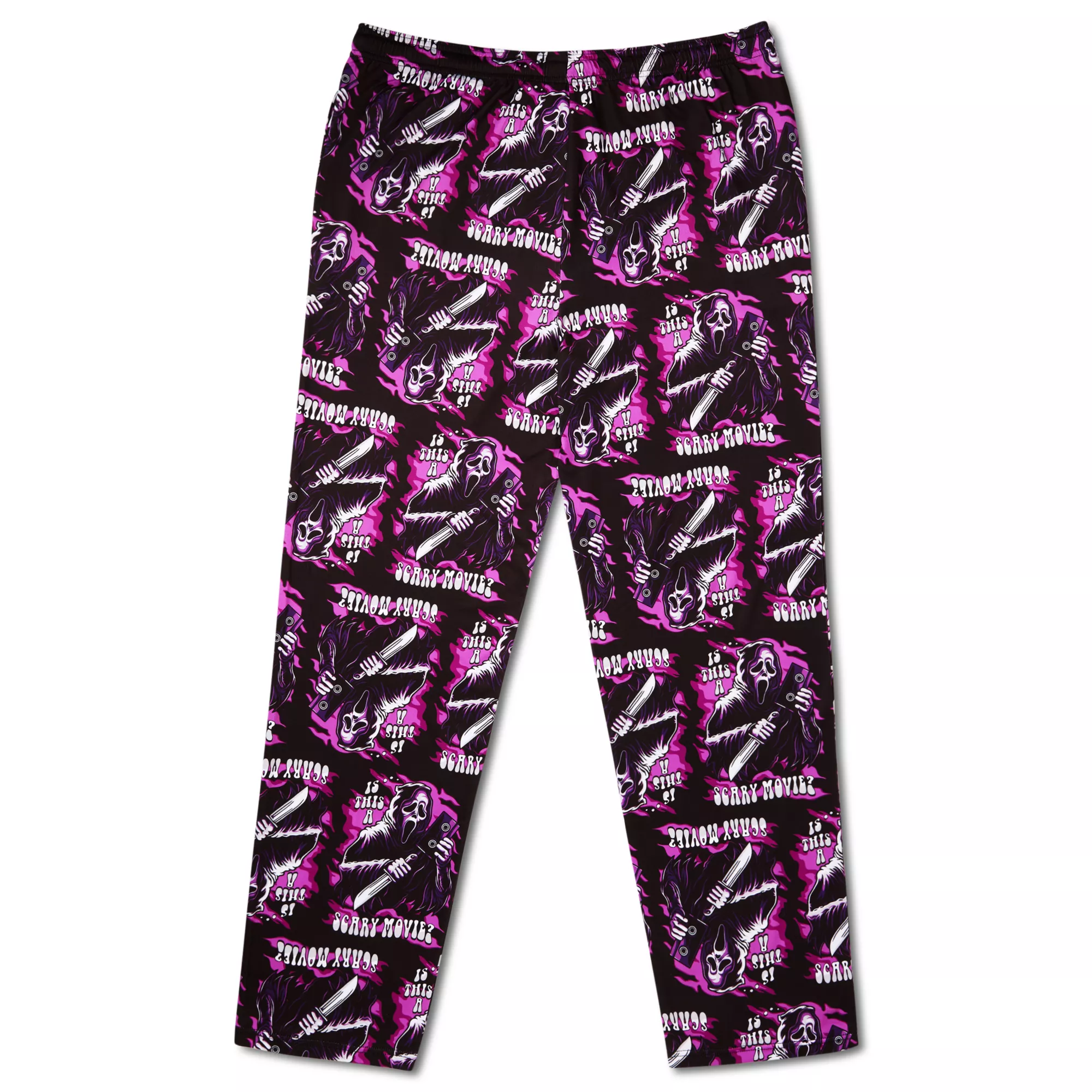 Pink Ghost Face Flaming Lounge Pants at Spencer's
