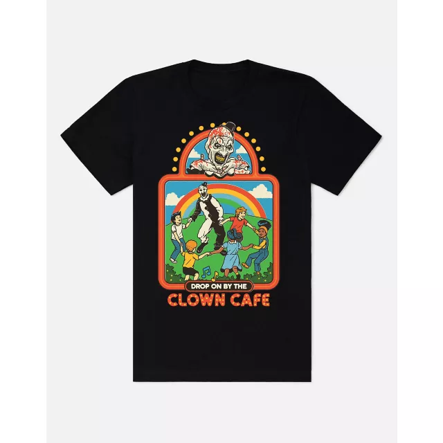 Terrifier Clown Café T Shirt - Steven Rhodes - Spirithalloween.com