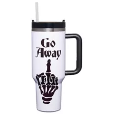 Go Away Middle Finger Travel Tumbler with Straw - 40 oz. at Spencer's