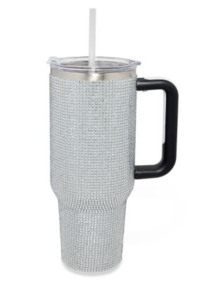 04433264 - Silver Rhinestone Travel Tumbler with Straw - 40 oz.