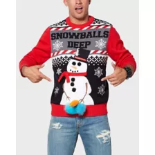 Light-Up Snowballs Deep Ugly Christmas Sweater at Spencer's