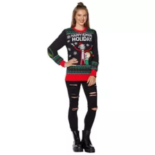 Light-Up Happy Human Holiday Christmas Sweater - Rick and Morty at Spencer's