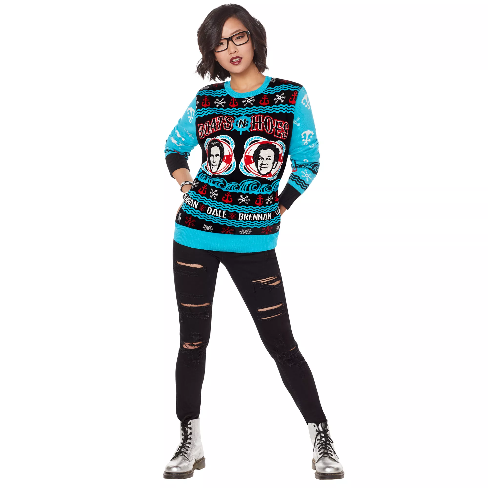 Light-Up Boats 'N Hoes Ugly Christmas Sweater - Step Brothers at Spencer's