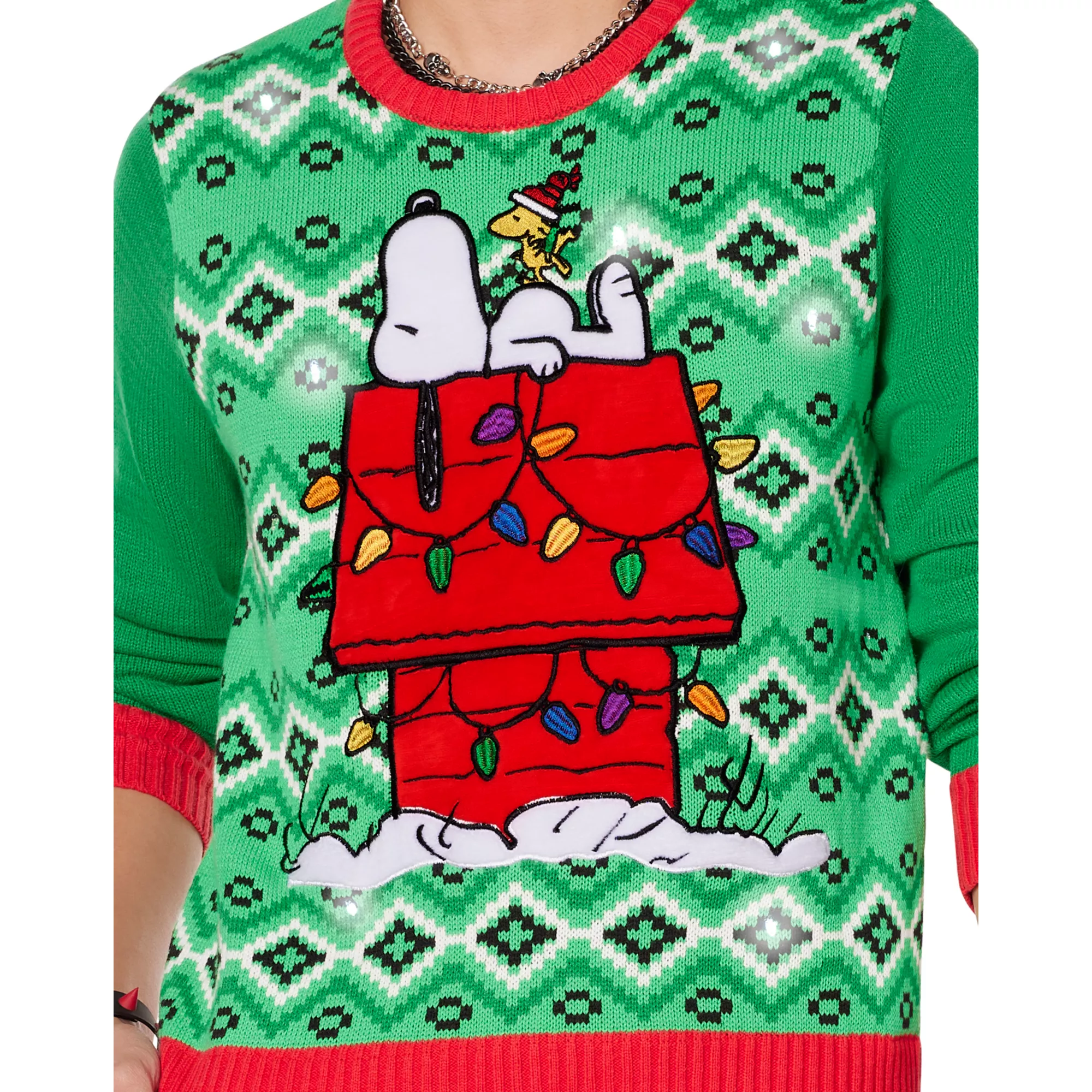 Light-Up Snoopy Dog House Ugly Christmas Sweater - Peanuts at Spencer's