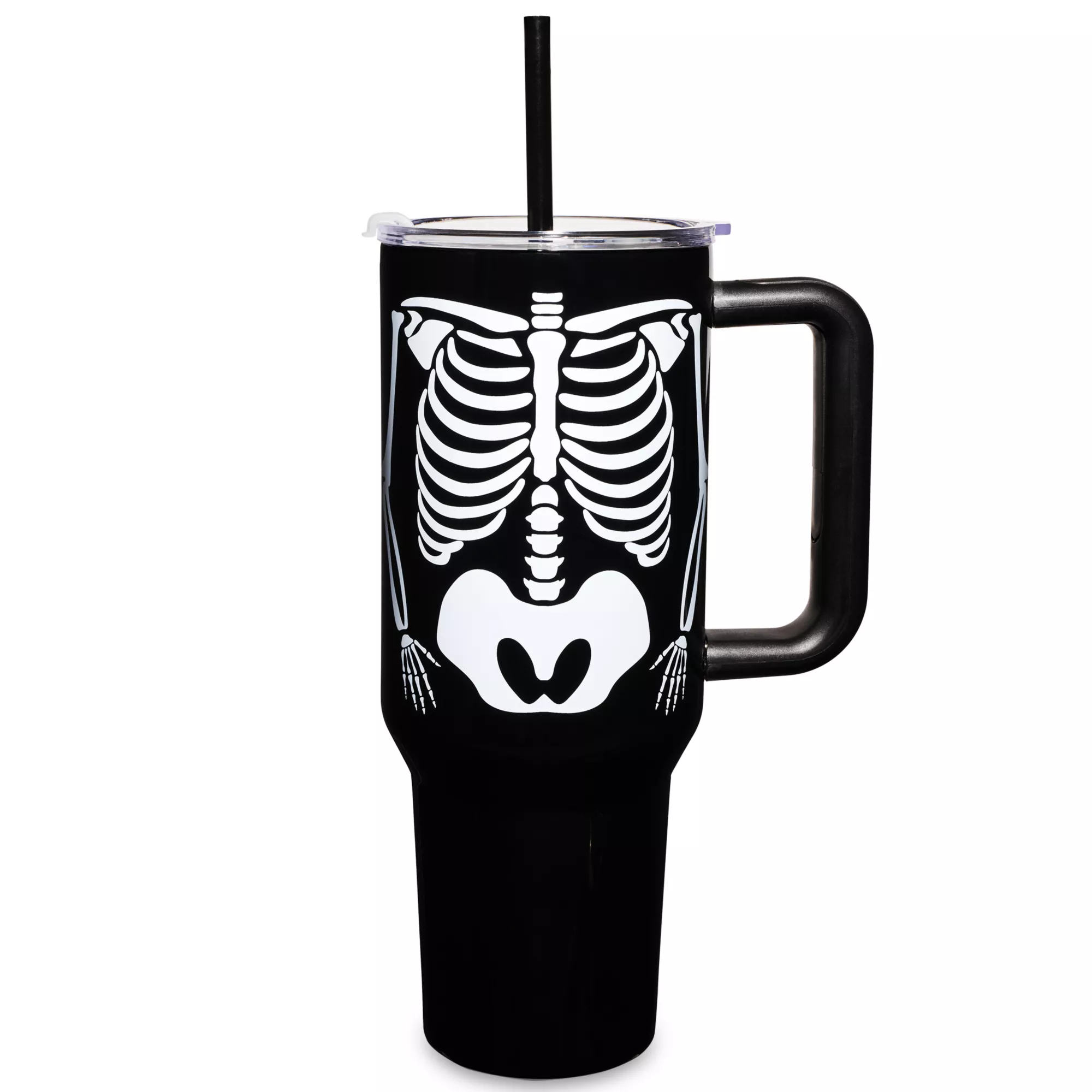 Skeleton Torso Travel Tumbler with Straw - 40 oz. at Spencer's