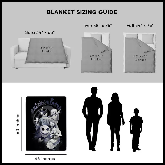 The Nightmare Before Christmas Graveyard Fleece Blanket at Spencer's