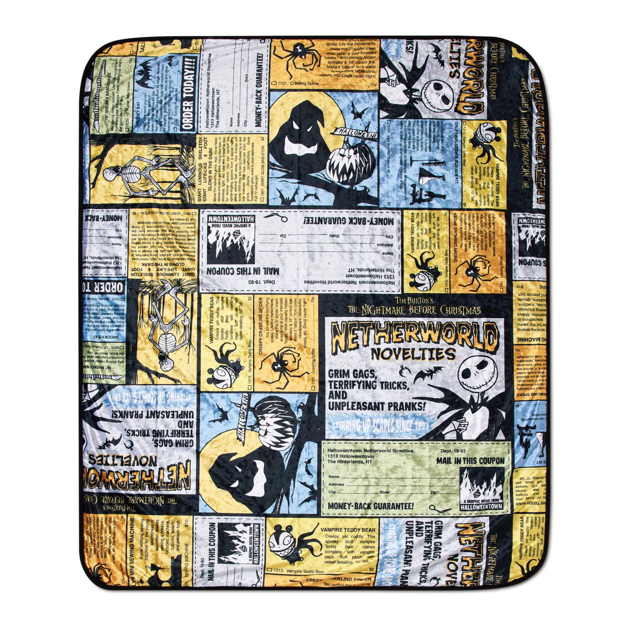The Nightmare Before Christmas Comic Strip Fleece Blanket at Spencer's