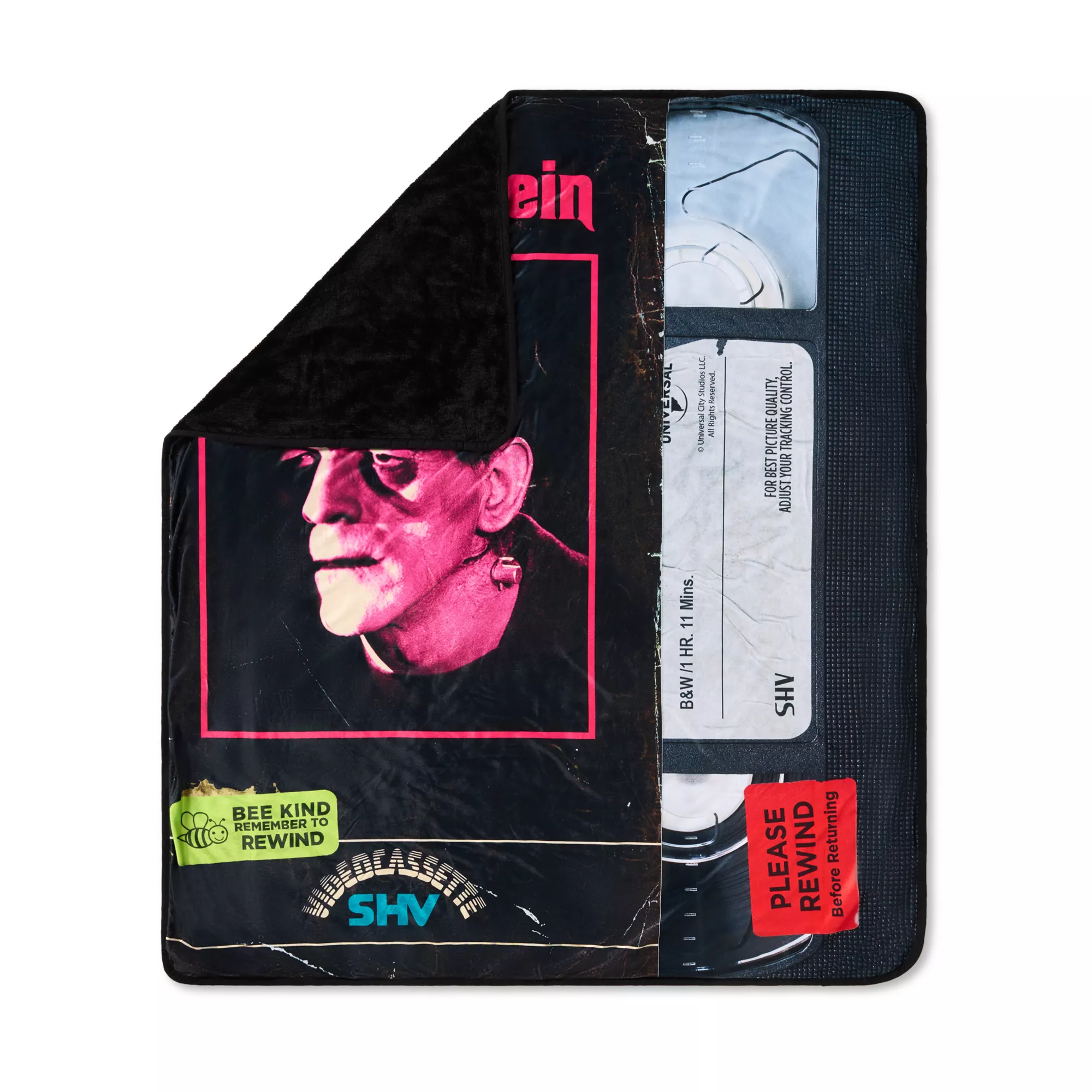 Frankenstein VHS Fleece Blanket - Universal Monsters at Spencer's