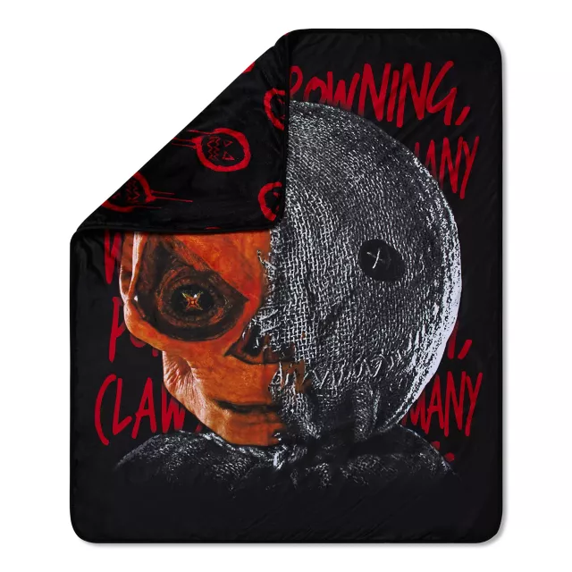 Split Face Sam Fleece Blanket - Trick 'r Treat at Spencer's