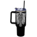 Glow in the Dark Rib Cage Travel Tumbler with Straw - 40 oz. at Spencer's