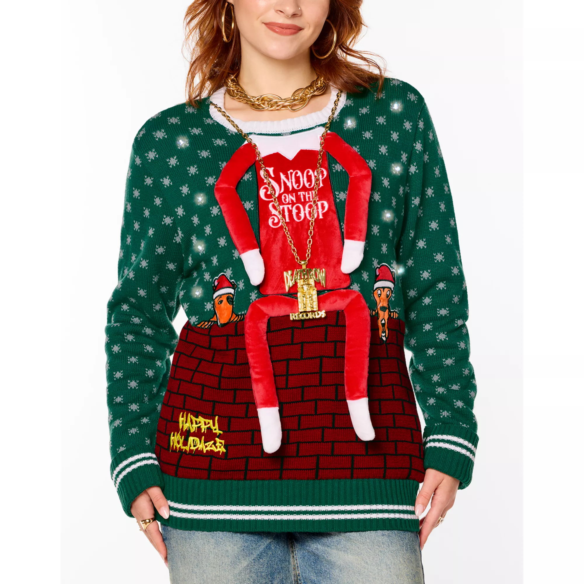 Light-Up Snoop on the Stoop Chain Christmas Sweater at Spirit Halloween