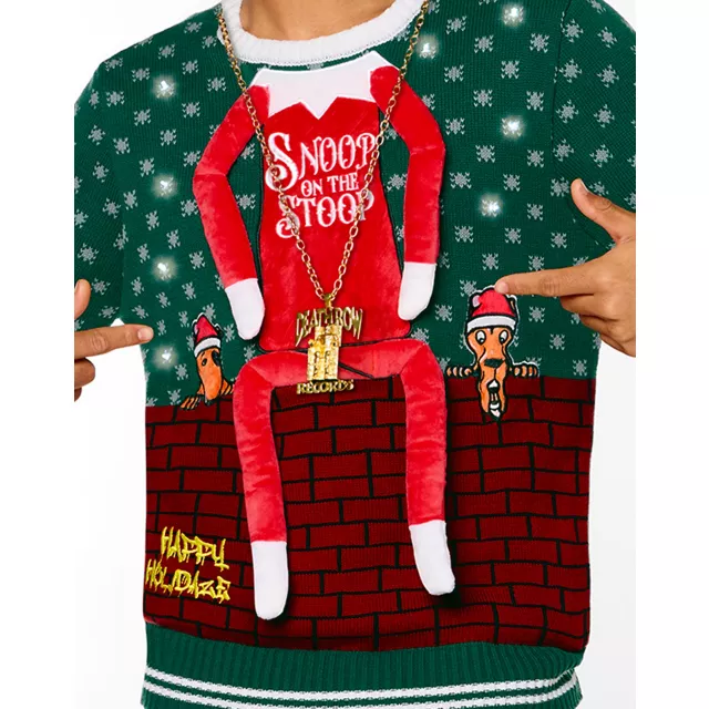 Light-Up Snoop on the Stoop Chain Christmas Sweater at Spirit Halloween