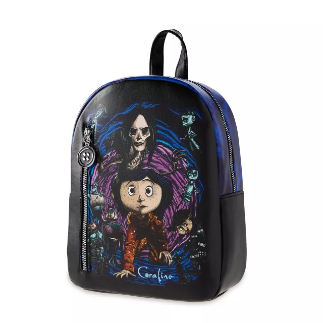 coraline backpack mini Loungefly Laika Stars Cosplay and back of this accessory as well Coraline Doll Plush Backpack