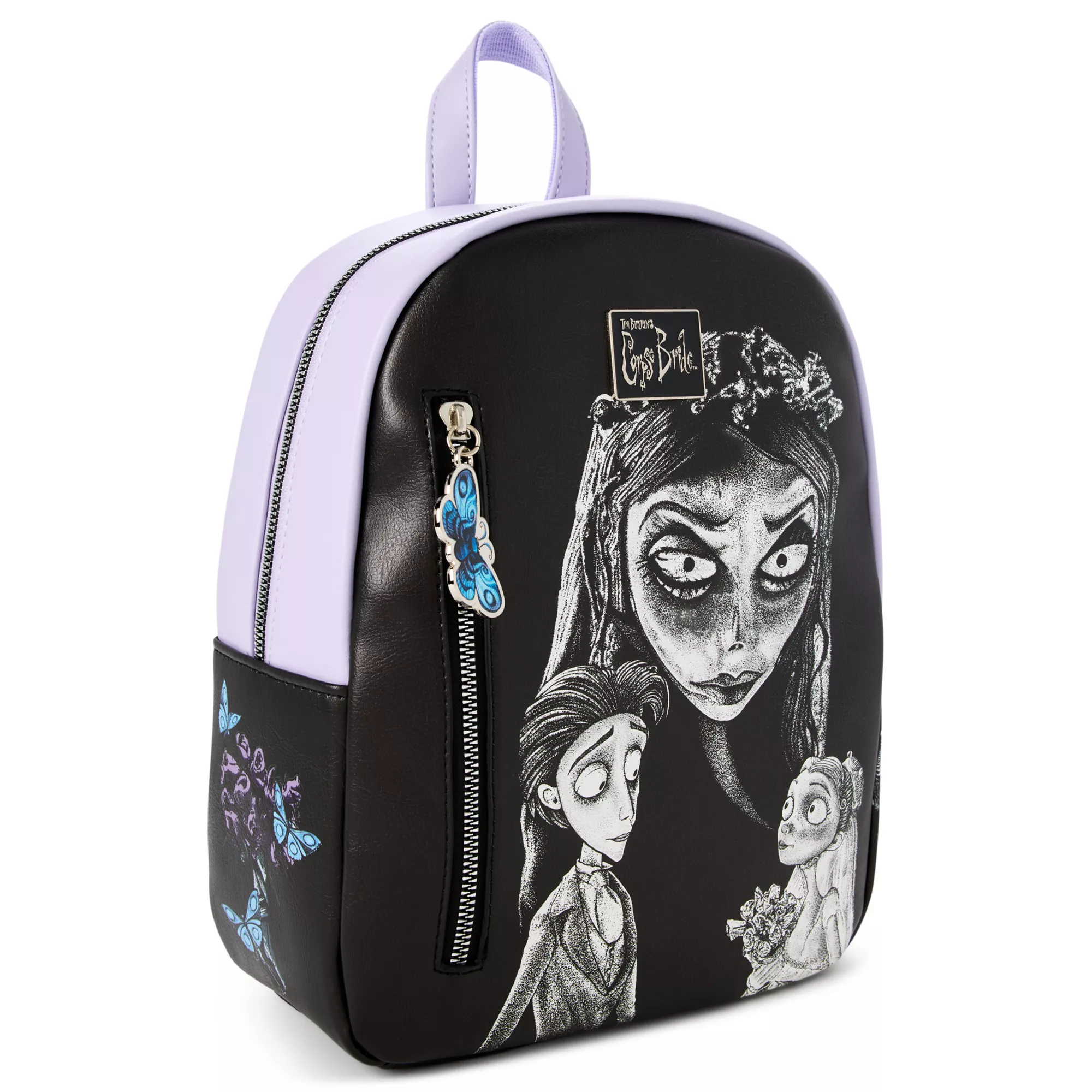 Corpse Bride Black and Purple Mini Backpack at Spencer's