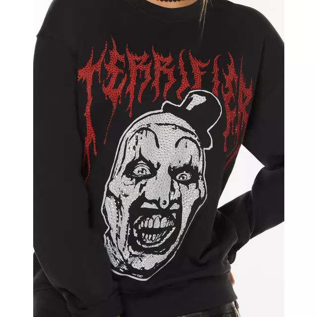 Terrifier Rhinestone Crewneck Sweatshirt at Spencer's