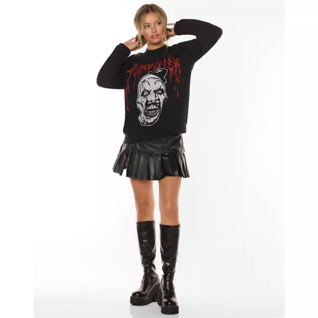 Terrifier Rhinestone Crewneck Sweatshirt at Spencer's