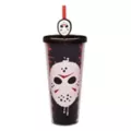 Friday the 13th Jason Mask Cup with Straw Topper - 24 oz. at Spencer's