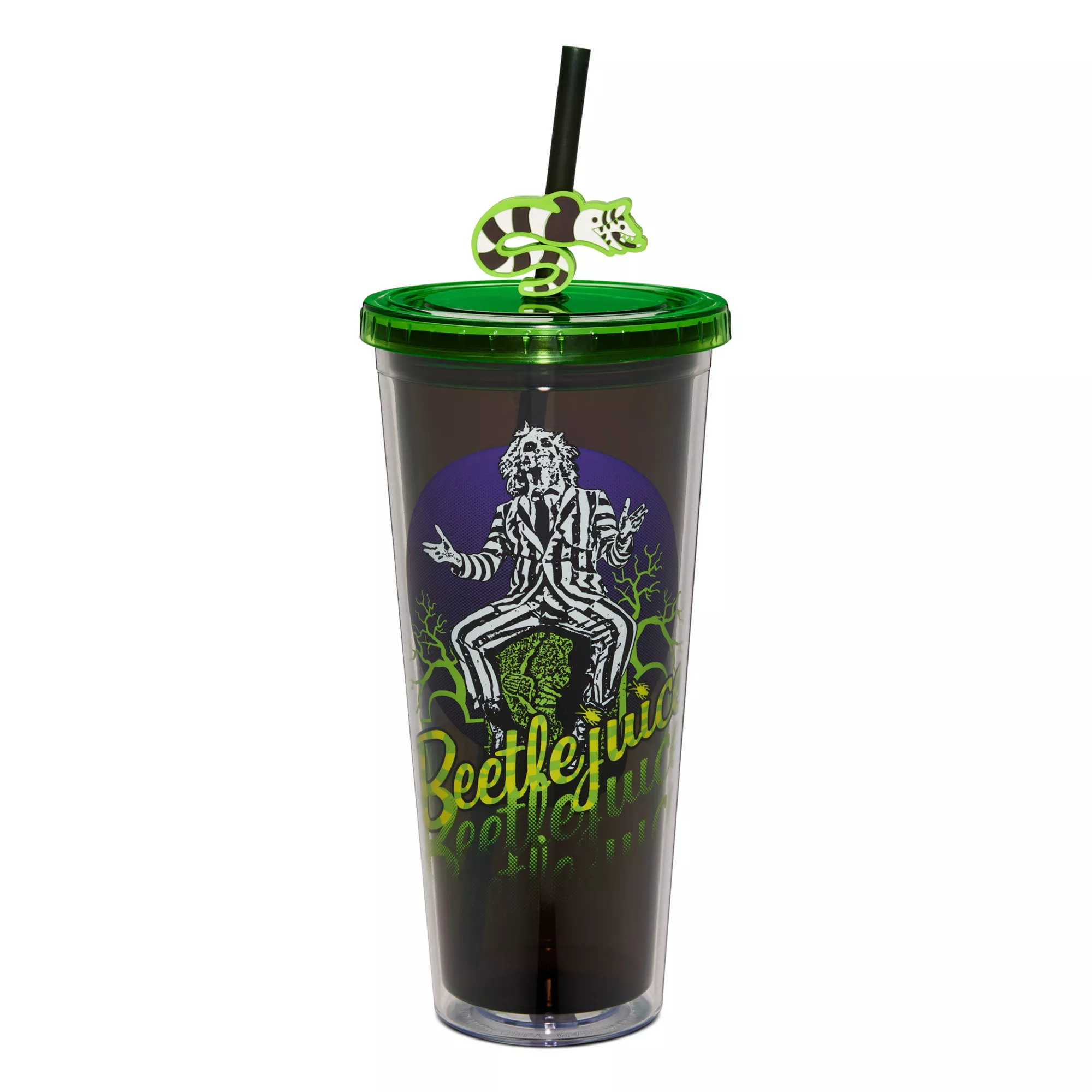 Beetlejuice Cup with Sandworm Straw Topper - 24 oz. at Spencer's