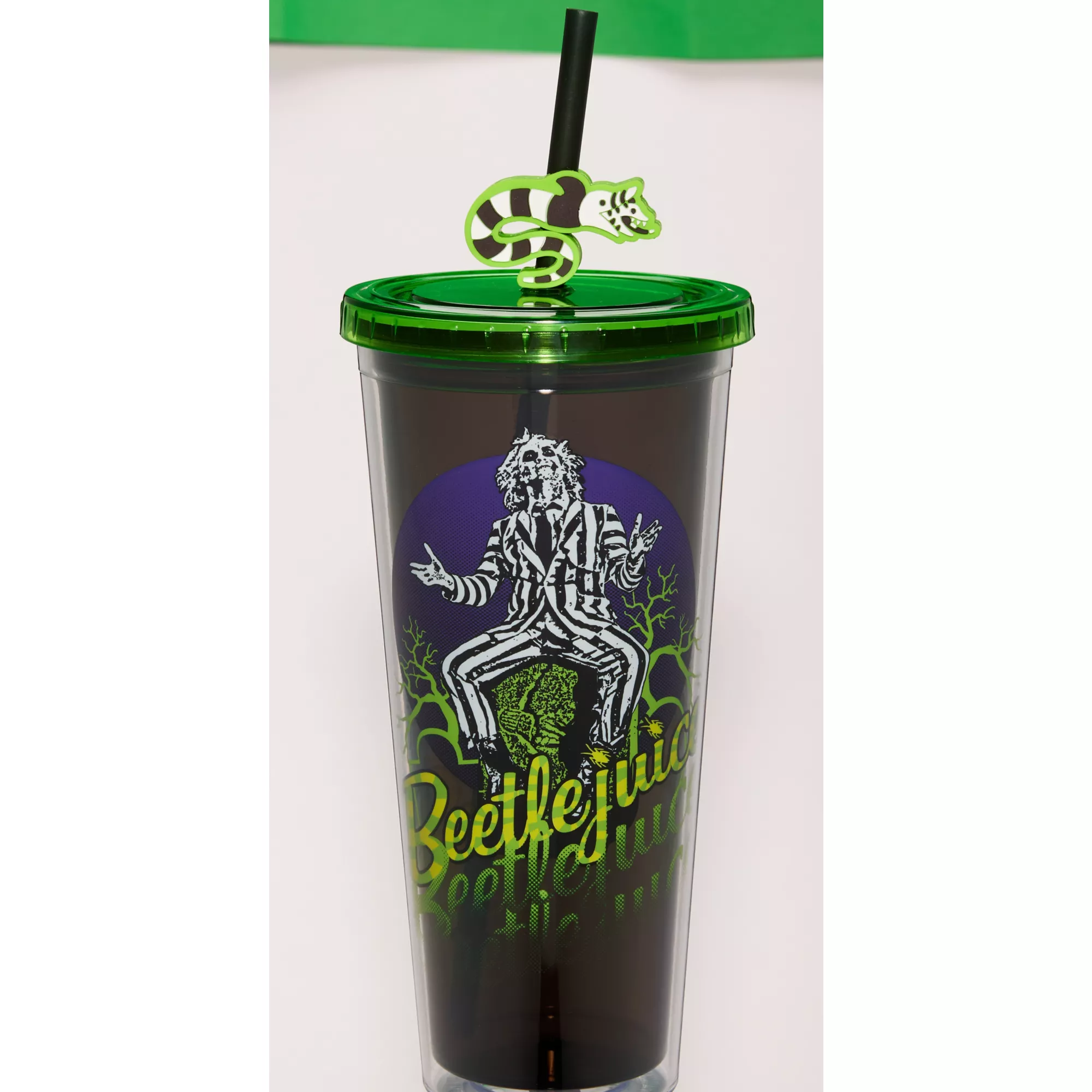 Beetlejuice Cup with Sandworm Straw Topper - 24 oz. at Spencer's