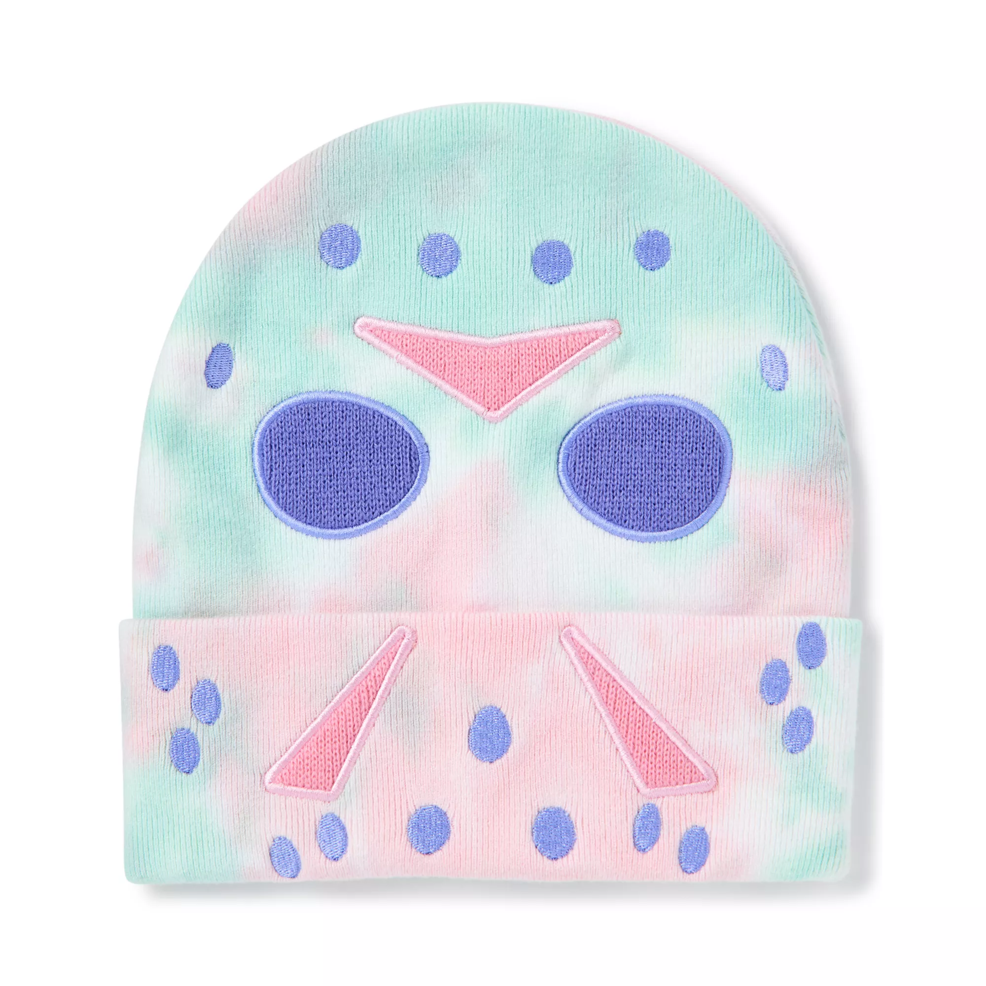 Jason Voorhees Mask Pastel Big Face Cuff Beanie Hat - Friday the 13th at Spencer's