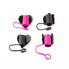 Multi-Pack Pink Skull and Heart Straw Toppers - 4 Pack at Spencer's