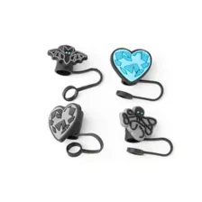 Multi-Pack Gothic Heart Straw Toppers - 4 Pack at Spencer's