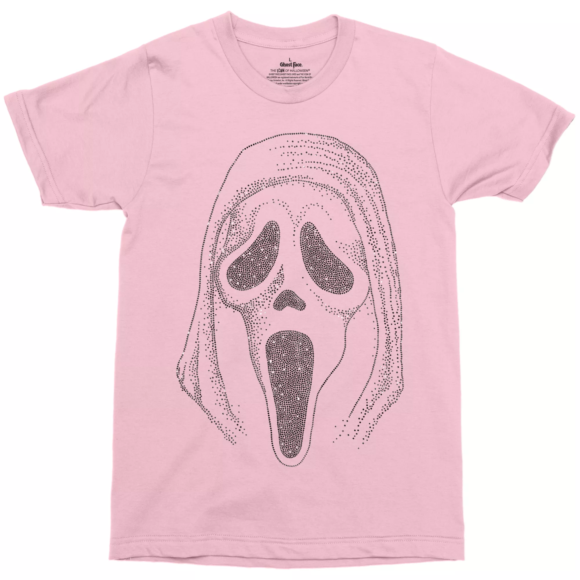 Ghost Face Pink Rhinestone T Shirt at Spirit Halloween