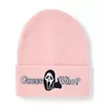 Pink Guess Who Cuff Beanie Hat - Ghost Face at Spencer's