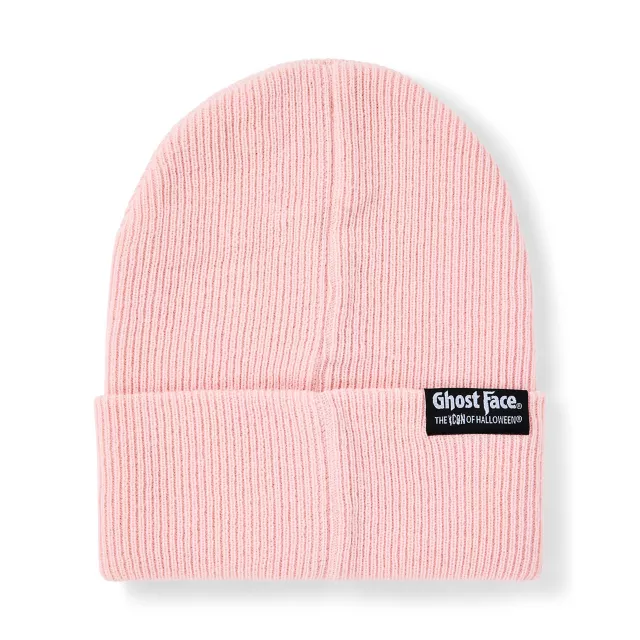 Pink Guess Who Cuff Beanie Hat - Ghost Face at Spencer's
