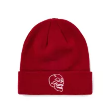 Red Skull Cuff Beanie Hat at Spencer's