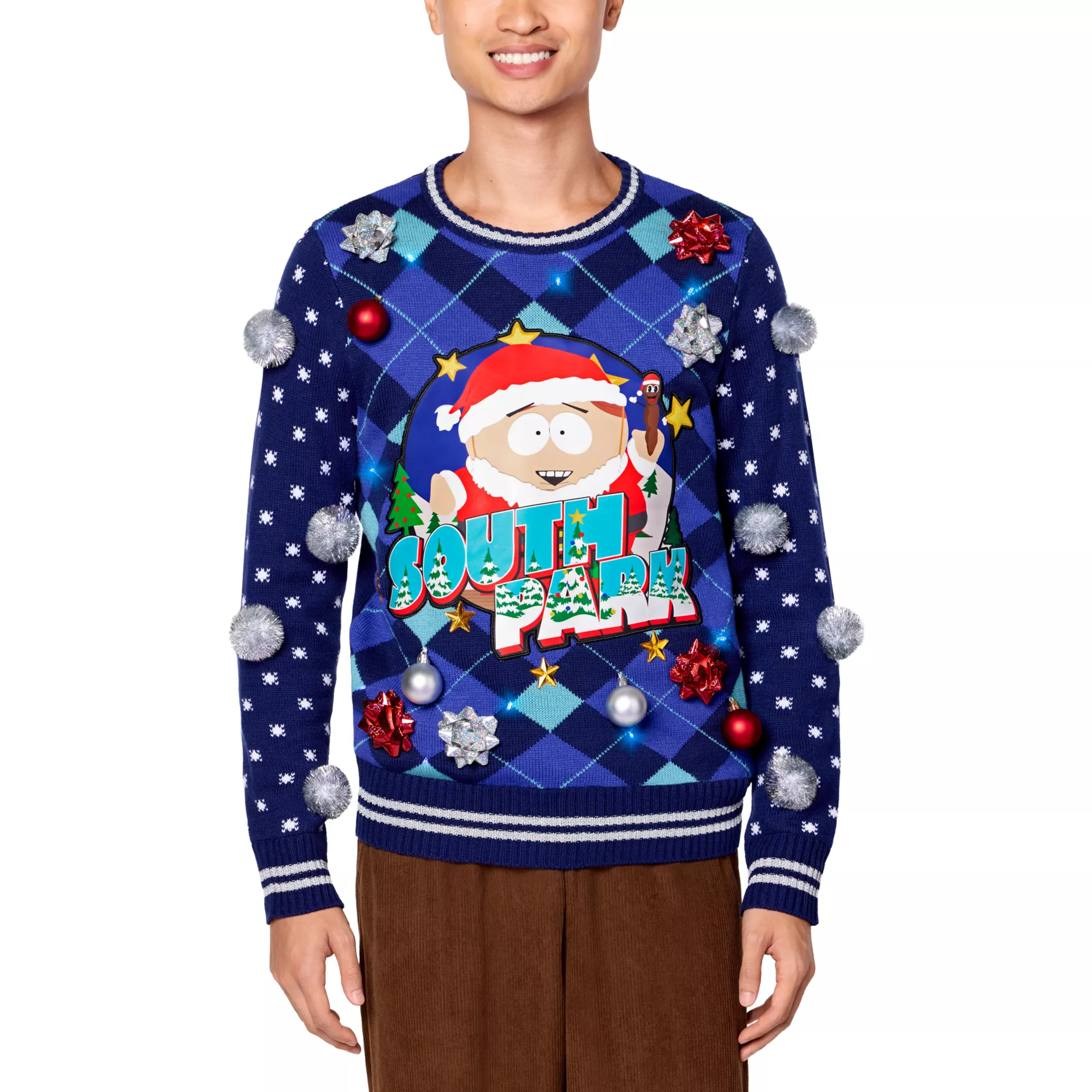 Light-Up South Park Cartman Greeting Card Christmas Sweater at Spirit Halloween
