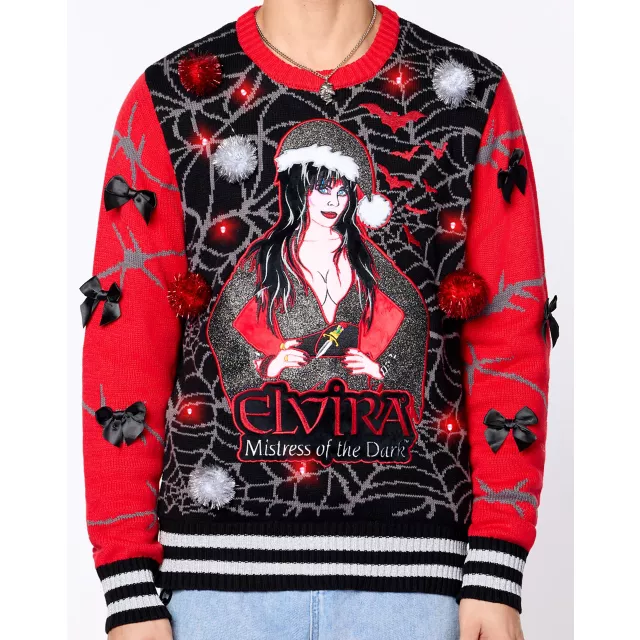 elvira エルビラ ニット セーター Light-Up Elvira: Mistress of the Dark Christmas Sweater