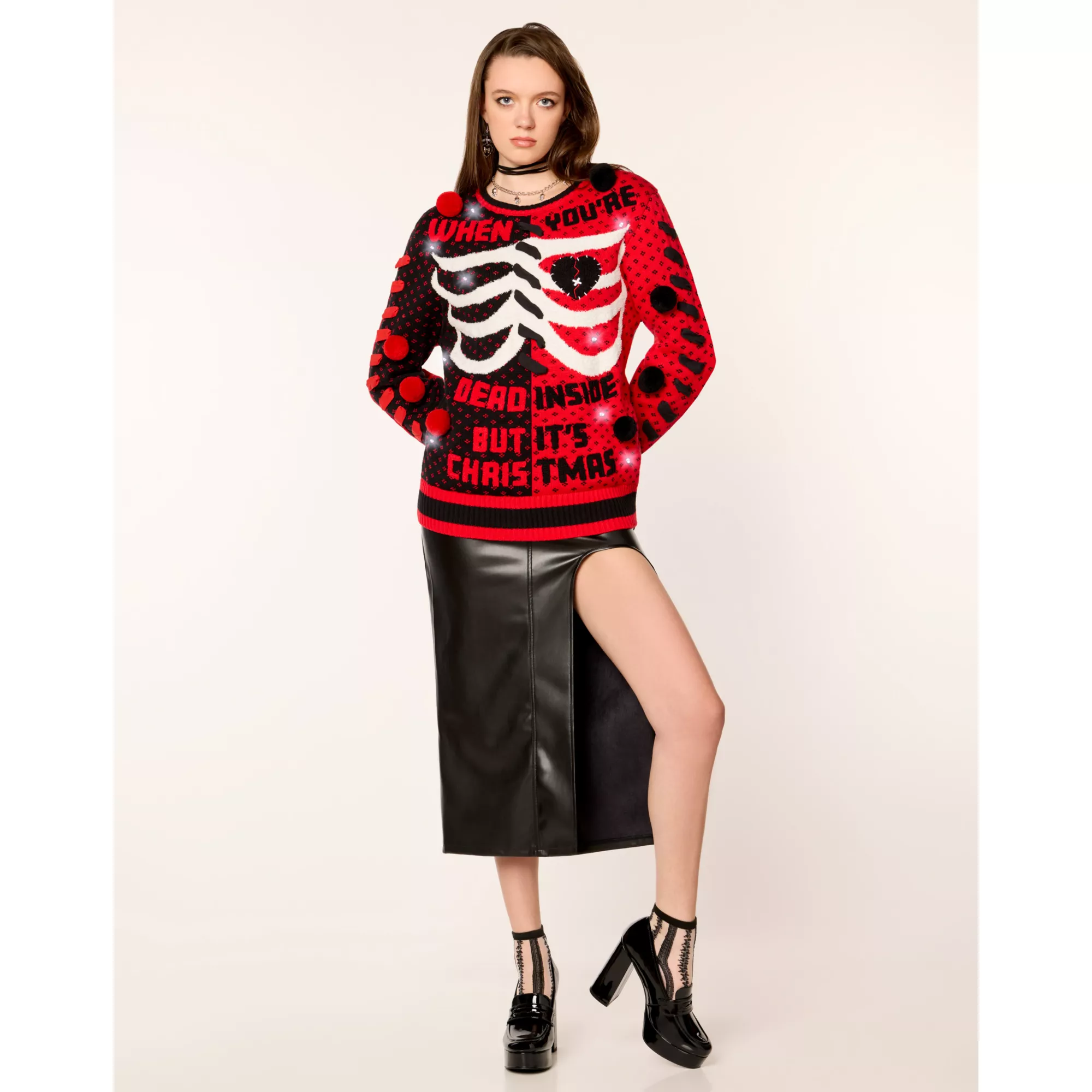 Light-Up Dead Inside But It's Christmas Sweater at Spirit Halloween