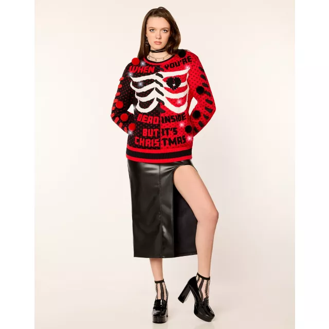 Light-Up Dead Inside But It's Christmas Sweater at Spirit Halloween