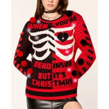Light-Up Dead Inside But It's Christmas Sweater at Spirit Halloween