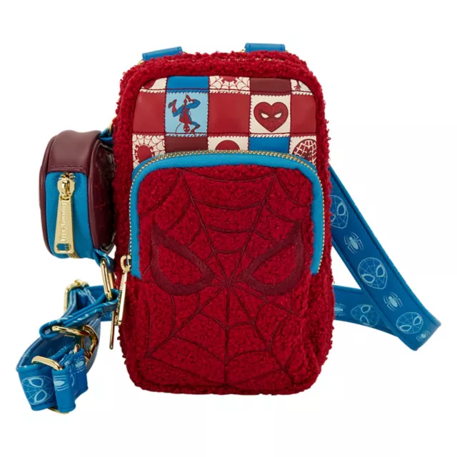 Loungefly Spider-Man Sherpa Cell Phone Crossbody Bag with Coin Bag