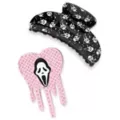 Ghost Face Black and Pink Claw Hair Clips - 2 Pack at Spencer's