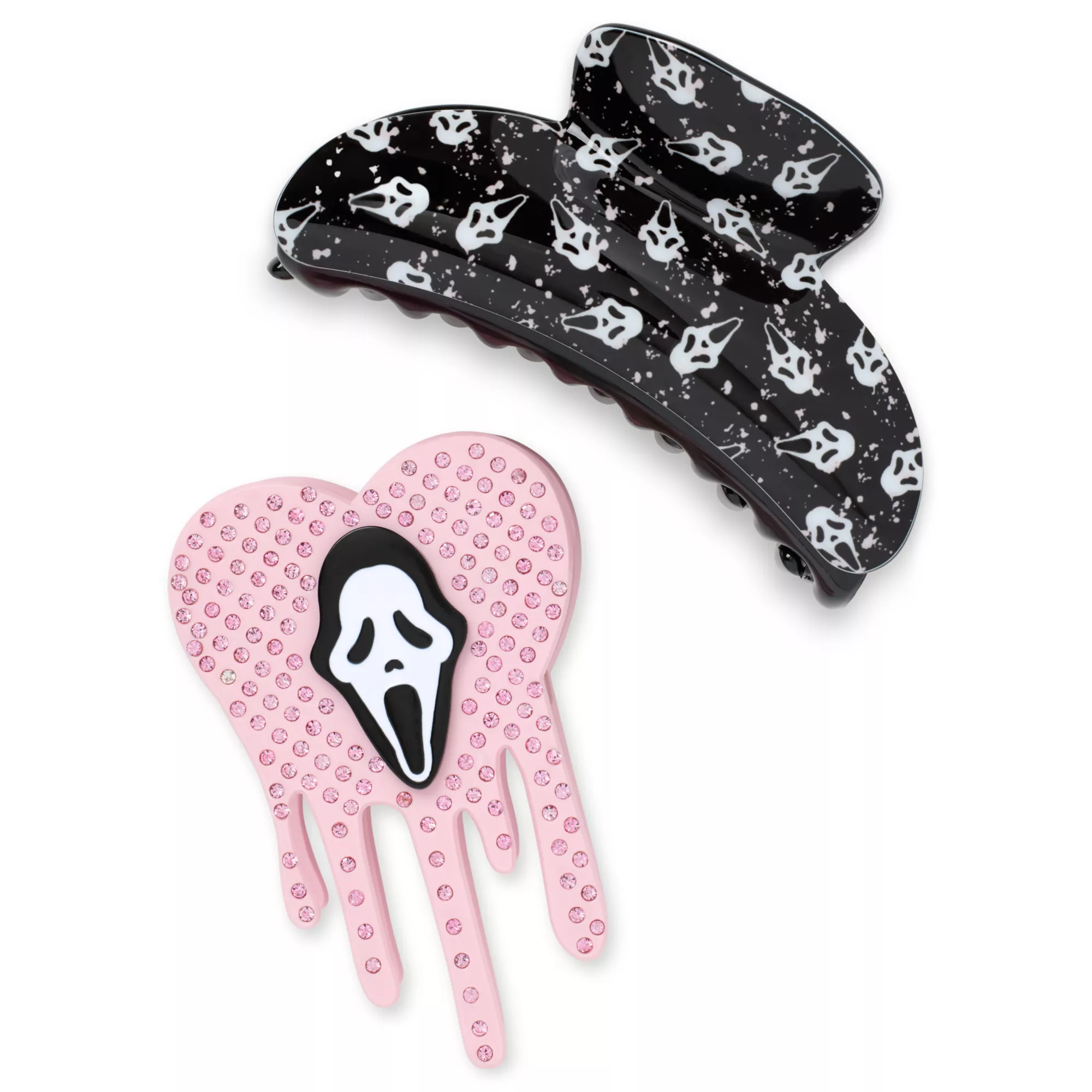 Ghost Face Black and Pink Claw Hair Clips - 2 Pack at Spencer's