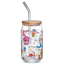 Alice in Wonderland Glass Cup with Straw - 16 oz. at Spencer's