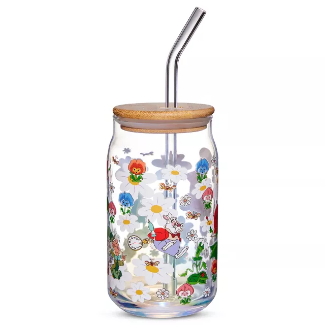 Alice in Wonderland Glass Cup with Straw - 16 oz. at Spencer's