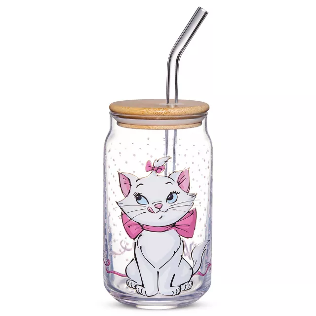 Marie Glass Cup with Straw 16 oz. - Aristocats at Spencer's