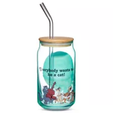 The Aristocats Glass Cup with Straw - 16 oz. at Spencer's