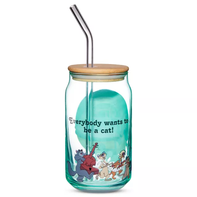 The Aristocats Glass Cup with Straw - 16 oz. at Spencer's