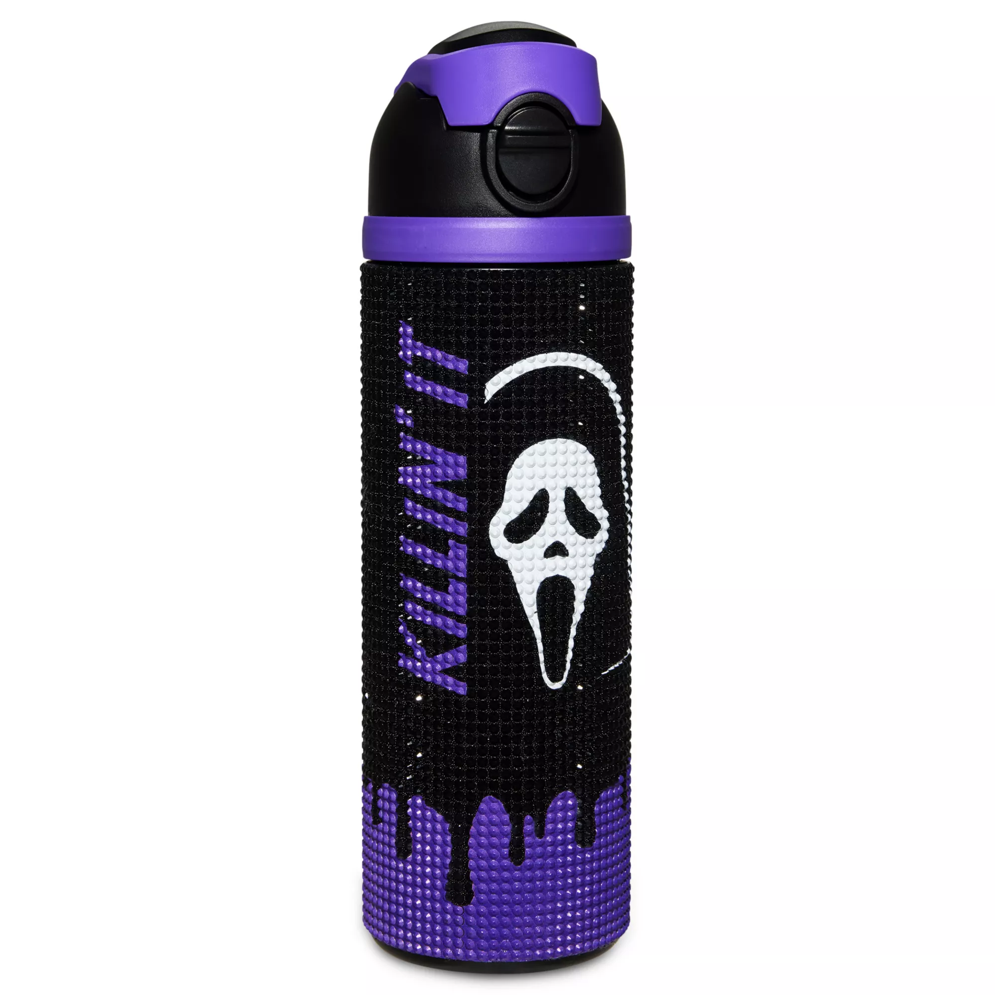 Ghost Face Rhinestone Drip Flip Top Water Bottle - 24 oz. at Spencer's