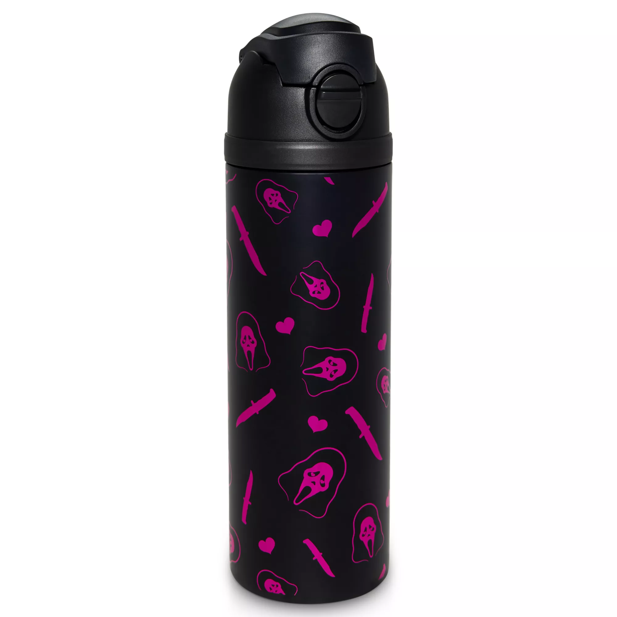Ghost Face Heart Print Water Bottle - 24 oz. at Spencer's