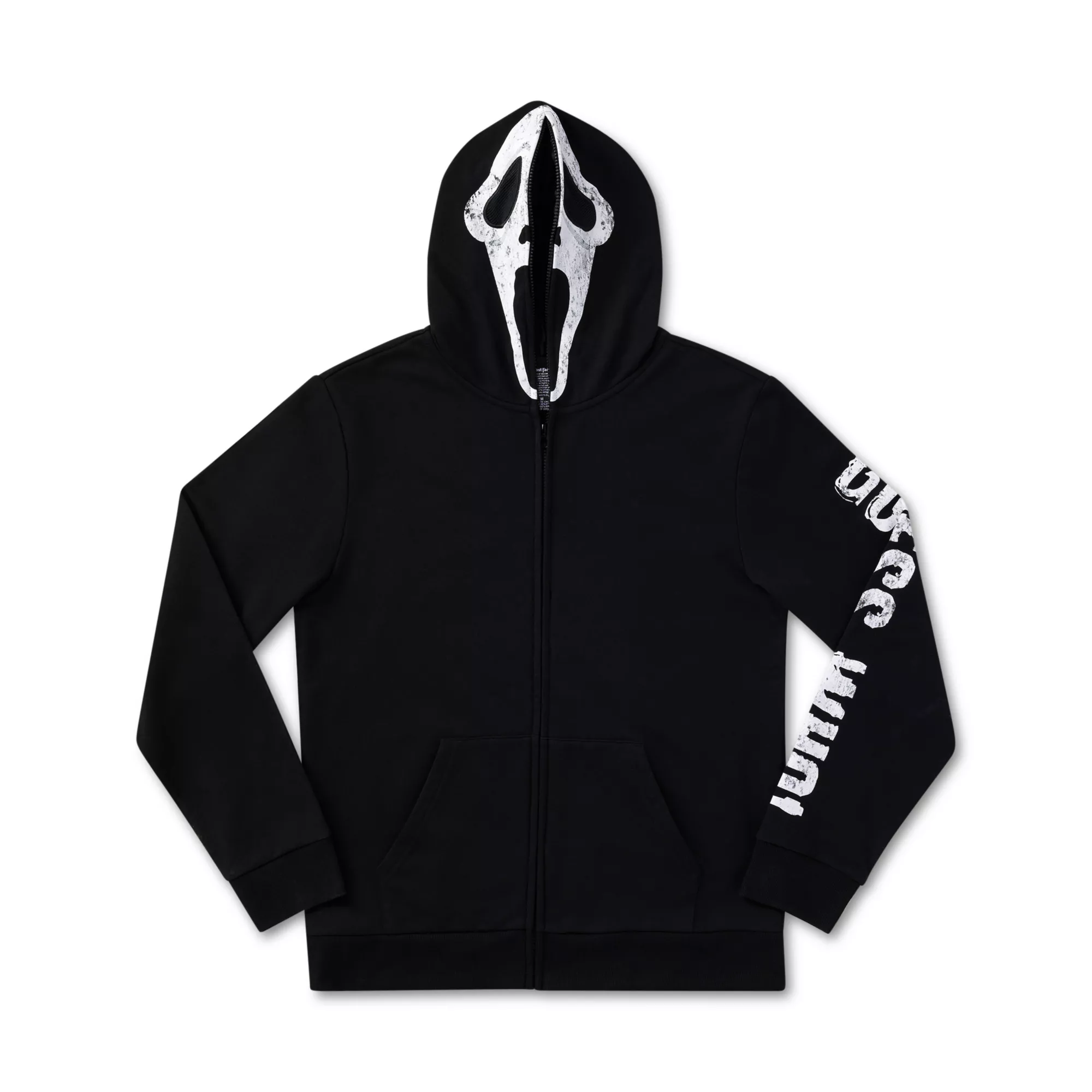 Ghost Face Zip-Up Mask Hoodie at Spencer's