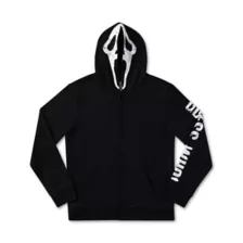 Ghost Face Zip-Up Mask Hoodie at Spencer's